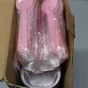 Mini Loaf Baking Pans with Lids and Spoons (50 Pack, 6.8oz) Rectangle Aluminum Foil Baking Pans Tins Containers - Cupcake Containers Wrappers Cheesecake Creme Brulee Ramekins (Pink)