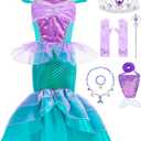 Oskiner Mermaid Costume for Girls,Mermaid Dress for Girls Kids (4-5Years, Blue)