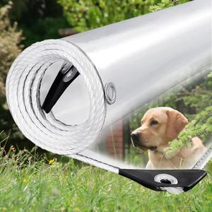 8x10ft Clear tarp, Clear Heavy Duty tarp 14Mil Thickened Transparent Tear Resistant Water Resistant PVC Vinyl Tarpaulin Enclosurewith Grommets and Reinforced Edges for Patio,Porch, Outdoor