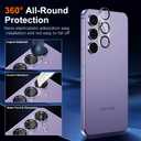 UniqueMe [2+2 Pack for Samsung Galaxy S24 Screen Protector, [Hardness of Diamonds] Tempered Glass and Camera Lens Protector [Upgraded Anti-Explosion] Fingerprint Unlock Screen Cover