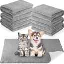 Thyle 12 Pcs Washable Pee Pads for Dogs Reusable Waterproof Training Puppy Pads Bulk Absorbent Pet Whelping Small Dog Mats for Crate Bed Sofa(Gray,18 x 24 Inch)