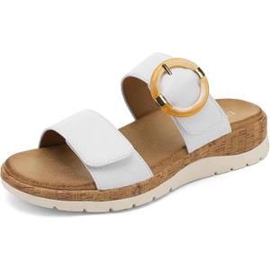 UBFEN Womens Flat Sandals Slides With Arch Support Comfy Walking Wedge Cushion Summer Shoes, Size US 7.5