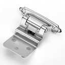 Ravinte 60 Packs (30 Pairs) 3/8" Inset Satin Nickel Cabinet Hinge,Self Closing Hinges for Kitchen/Bathroom/Furniture Cabinets & Doors,Decorative Cabinet Hardware Kitchen Cabinet Hinge with Door Bumper