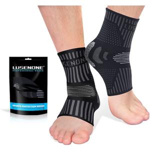 Lusenone Ankle Brace for Women & Men (Pair), Compression Ankle Sleeve- Best Ankle Support Socks for Plantar Fasciitis, Sprained Ankle, Achilles Tendonitis, Foot Pain Relief, Running,Sports, S