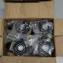 2" Inch Stem Leveling Casters Wheel with Ratchet Handle, 1/2 Inch and M12 Stem Size, Height Adjustable Heavy Duty Casters Set of 4 Total Load 2200 Lbs, Workbench Retractable Caster, T60, Black (Silver)