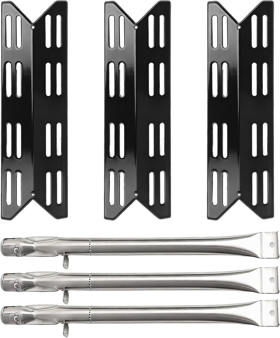 SafBbcue Grill Replacement Parts Kit for Tray for Electactic 3-Burner Propane Gas Grill, Porcelain Steel Heat Plates and Grill Burners for Electactic G31PRO Replacement Parts