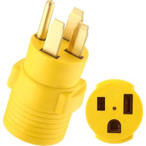 Kanayu 50amp Welder Adapter Compatible with Nema 14-50p Male to 6-50r Female, 50 Amp 4 Prong to 3 Prong Welder Power Adapter, Ev Charger Power Cord (Yellow)