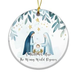 Nativity Ornament 2025, A Thrill of Hope – Holy Family Ornament, Christian Scripture Décor, Religious Baby Jesus Decor, Inspirational Faith for Believers, Church, Home Decor