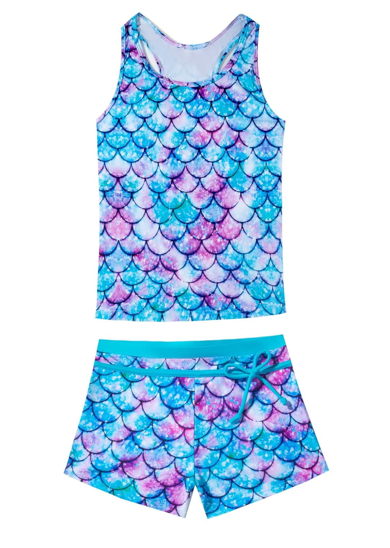 Little Girls' Summer Swimwear Two Piece Boyshort Tankini Kids Swimsuit 4XL Kids