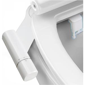 Ultra-Slim Bidet Attachment, Posterior&Feminine Wash-(Retractable Dual Nozzles), Non-Electric Bidet Attachment for Toilet Seat, Adjustable Fresh Cold Water Pressure, Stainless Steel Inlet (White)