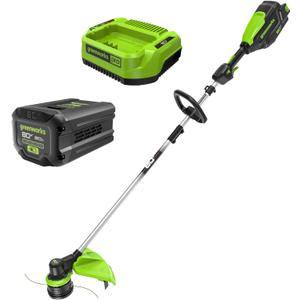 Greenworks 80V 16" Brushless Cordless String Trimmer, 2.0Ah Battery and Charger Included (Black)