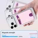 Miroddi for Magsafe Wallet, Magnetic Card Holder for iPhone 17/16/15/14/13/12 Series, Leather Magnet Phone Wallet Fit 4 Cards 3 Cash, Ultra-Thin, RFID Blocking, Light Pink
