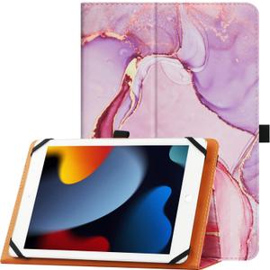 2 x Universal Case for 9inch 10inch Tablet, Stand Folio, Protective Cover, with Adjustable Fixing Silicon Band and Stand, Marble Pink