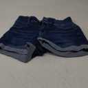 roswear Women's High Waisted Stretchy Denim Shorts Cuffed Jean Shorts (Large, Blue)