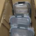 [5-Pack,36 Oz]Glass Meal Prep Containers 2 Compartments Portion Control with Upgraded Snap Locking Lids Glass Food Storage Containers, Microwave, Oven, Freezer and Dishwasher (4.5 Cups) (Gray)