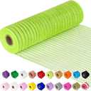 Deco Mesh Ribbon - 10inch x 30 feet Each Roll Metallic Foil Mesh Ribbon for Christmas, Valentine's Easter Wreath and Home Decorating (Fluorescent)