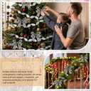 Moukeren 4 Rolls 10 Yard Black and Cream White Wired Stripes Ribbon Rustic Ivory Boho Black and White Wired Edge Ribbon for Wreath Gift DIY Crafts Wedding Party Decoration(2 Inch)