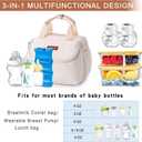 Breastmilk Cooler Bag with Ice Pack Fits 6 Baby Bottles up to 9 Ounce, Wearable Breast Pumps Cooler Bag for Nursing Mom Daycare, Work, Travel- White