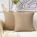 Home Brilliant 26×26 inch 2 pcs Natural Linel Pillow Covers