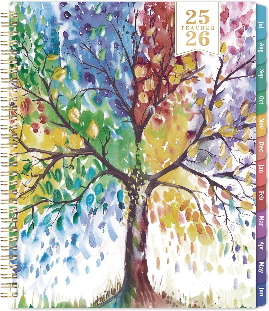Teacher Planner 2025-2026 - Academic Planner 2025-2026, JUL. 2025 - JUN. 2026, 8.5'' x 11'', with Monthly Coated Tabs + Inner Pocket