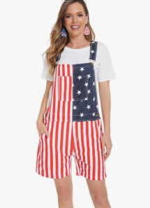 Unisex Printed Overalls Shorts Romper Festival Jumpsuits Work Bibs Coveralls Gifts for Men and Women. Size M.