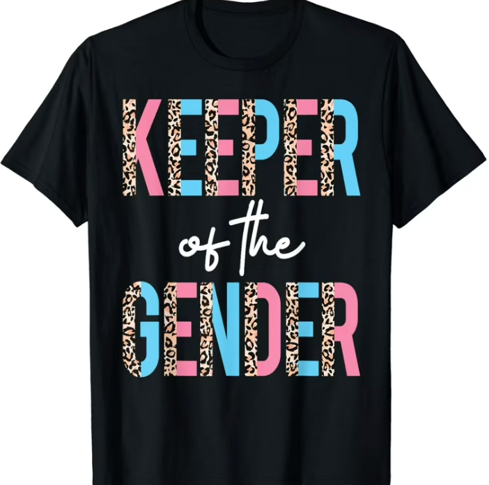 Keeper of The Gender Auntie Loves You Baby Shower Aunt Women T-Shirt SIZE L