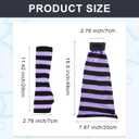 Womens Striped Leg Warmers & Arm Warmers Set  Knitted Y2K Goth Harajuku Style Accessories for Cosplay (Purple and Black)