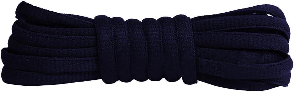 Oval Athletic Shoelaces Half Round Shoe Laces for Sneakers Running Shoes Sport Shoe Strings 23 Color (51"(130cm), Navy)