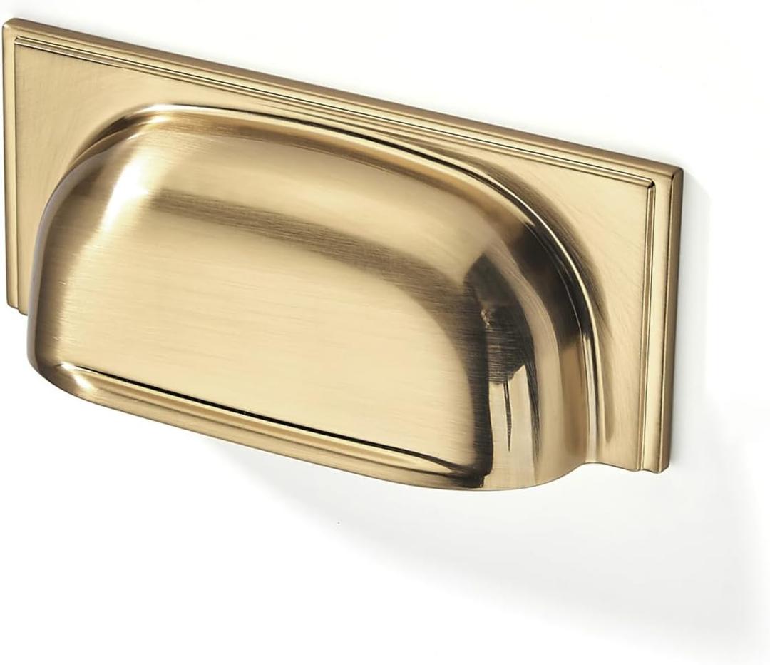SAILING 10 Pack Cabinet Cup Handle- 2.5"/64mm Champagne Bronze Cabinet Cup Pulls Cabinet Handles Kitchen Hardware Bathroom Living Room Drawer pulls