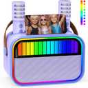 VERKB Karaoke Machine for Kids, Kids Toys for 3-12 Years Old Girls Birthday Presents, Portable Bluetooth Karaoke Speaker with 2 Microphones, Girls Gifts for Kid Party Christmas Birthday(Purple)