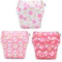 ALVABABY Large Cloth Swim Diaper 3pcs Baby Toddler Infant Snap Reusable Adjustable Swimming Diaper Baby Boy and Girl 3ZSWY75