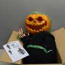 Hourleey Halloween Decorations Outdoor, 6 FT Light Up Ghost Pumpkin with Sound Activation, Animated Pumpkin Decorations for Yard Party Porch Haunted House Prop Decor