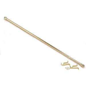 Fantasia Cafe Decorative Window Curtain Rod, 48"- 86" Adjustable Width, 5/8" Diameter, 2" Projection - Brass with Matching Finials - Easy to Install Telescoping Rod - Brackets & Hardware Included