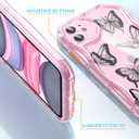 2 x Compatible for iPhone 11 Case, Pretty Butterfly Print Three-Dimensional Wave Clear Case for Girls Women, Soft Full Package Anti-Fall Cover for iPhone 11, Black Butterfly