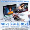USB C to Dual HDMI Adapter 4K@60Hz, Type C Hdmi Splitter for Dual Monitors with USB 3.0, 100W Fast Charging, USB Hub with 2-HDMI Extended Display for MacBook, USB-C Laptop for Dell for Lenovo