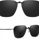 TJUTR Polarized Clip-On Sunglasses Over Prescription Glasses, Unisex UV400 Protection Anti-Glare Flip-Up Sun Clip Shades