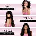 3 in 1 Automatic Curling Iron, Hair Curlers with 3 Curling Barrels (1" - 1.25" - 1.5"), Rotating Curling Iron with 3 Temp, 2-Way Rotation, 10S Fast Heating, Anti-Scald, Dual Voltage, Pink