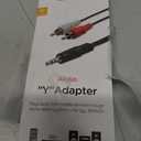 GE Audio Y Adapter Cable, 6 Feet, 3.5mm Male to RCA Male, Works with All Brands, Smart Phones, Stereo, Computer, Black, 33568