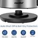 COMFEE' Stainless Steel Electric Kettle, 1.7 Liter Tea Kettle Electric & Hot Water Kettle, 1500W Fast Boil with LED Light, Auto Shut-Off and Boil-Dry Protection