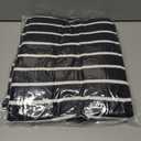 Saodimallsu Womens Striped Sweater Dress Fall Chunky Knit V Neck Collared Long Sleeve Sexy Slit Loose Midi Dresses (Black)