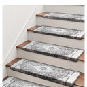 Bullnose Stair Treads for Wooden Steps, Non Slip Stair Carpet for Indoor Runner and Pets, Soft Edging Staircase Protectors Reusable, Washable, 29.5"x9.5"x1.5" 14pcs, Grey