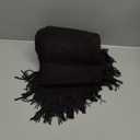 BOURINA Black Throw Blanket 50x60 Inches Throw Textured Solid Soft Sofa Couch Decorative Knit Blanket