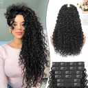 6 Pcs Curly Clip In Hair Extensions 18 Inch Protein Fiber Real Hair Feeling