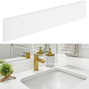 22" x 4" Marble Vanity Sidesplash Bathroom Vanity Backsplash Engineered Stone Side Splash for Bathroom Sink Home Decoration (Pure White)
