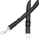 2 x Dog Seat Belt for Car - Adjustable Dog Car Safety Harness, Elastic Cushioning Seatbelt Leash, Reinforced Metal Buckle Anti-Tangle Design, for Small and Medium Pets (Black)