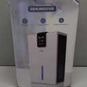 Dehumidifier, Dehumidifier for Home, 120 OZ Water Tank, 1000 sq.ft Dehumidifiers for Bathroom, Bedroom, Basement with Auto Shut Off, Humidity Monitoring, 7 Colors LED Light, White