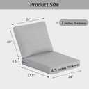 COZYVIDA Outdoor Patio Cushion Set, 24x27.5x4.5 Inch, Stone Gray, 2P/24x27.5x4.5 In