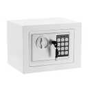 Safe Box Money Cash Safe with Digital Keypad & Keys Gun Safe Mini Security Lock Safe Boxes for Coin Home Office Hotel Rooms Business Jewelry Gun (White)
