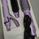 JIGGL 3-in-1 Interchangeable Hair Styler: 1.25" Curling Iron, 1.5" Heated Round Thermal Brush & Hair Straightener Combo for Travel, Dual Voltage,Straight/Curl/Blowout Short and Long Hair, Purple