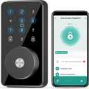 Smart Lock, 4-In-1 Keyless Entry Door Lock for Front Door, 6 Digital Code Door Lock with Keypad, Bluetooth Smart Deadbolt, App Control (Dull Black)